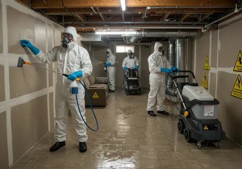 Basement Moisture Removal and Structural Drying process in San Diego County, CA